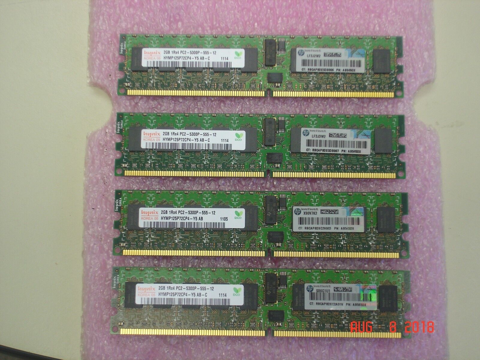 AB565DX 2GB 1Rx4 PC2-5300P DIMM FOR HP RX2660 SERVERS